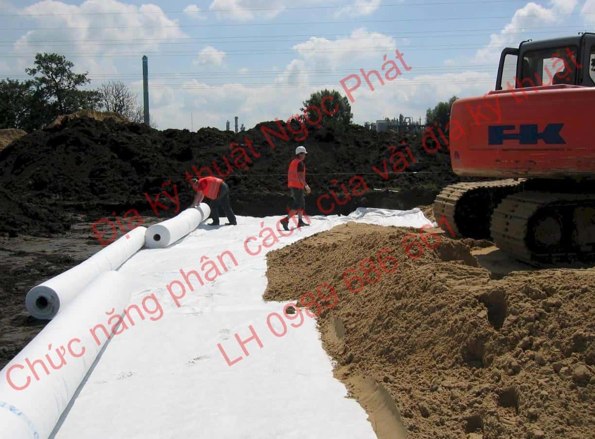 Vải địa kỹ thuật ART làm chức năng phân cách nền đất với vật liệu đắp