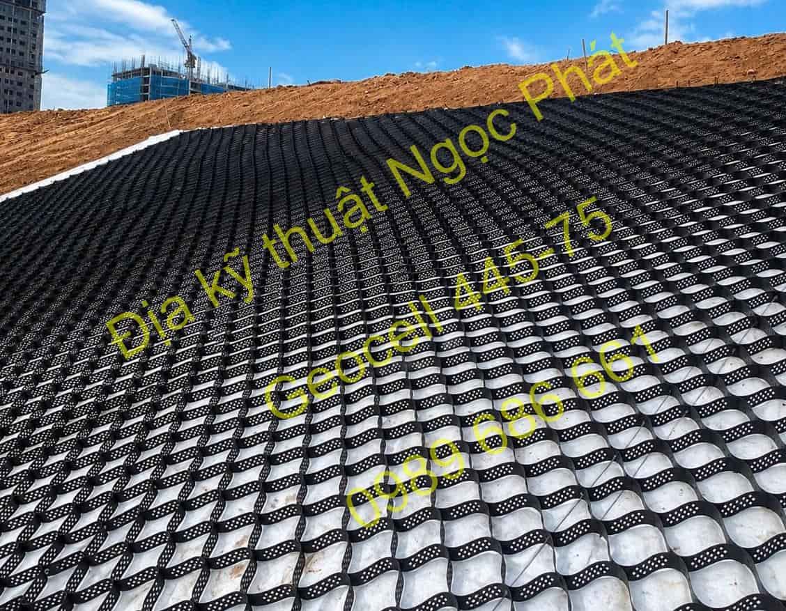 Ô địa kỹ thuật Geocell 445-75 gia cố mái taluy thi công nhanh chóng