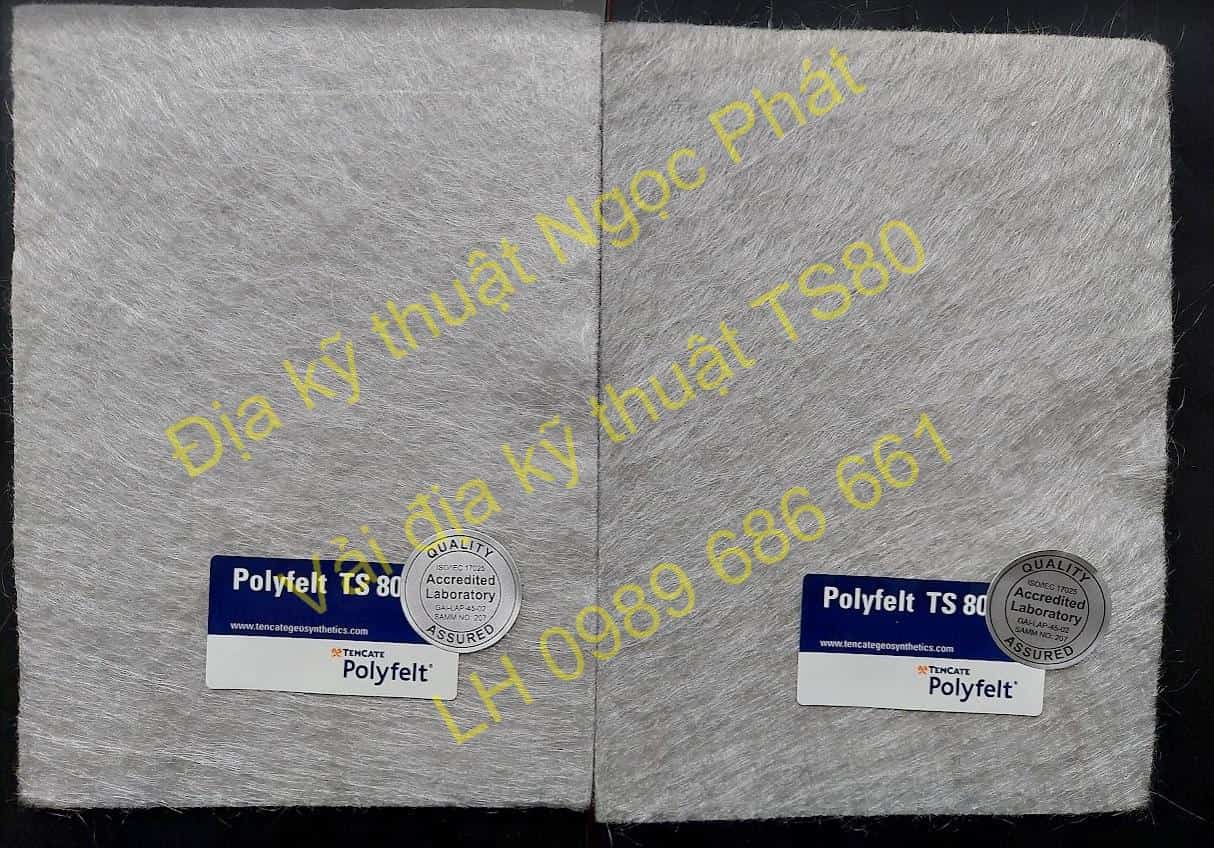 Vải địa kỹ thuật TS80 polyfelt Malaysia chính hãng lực kéo đứt 28kN/m