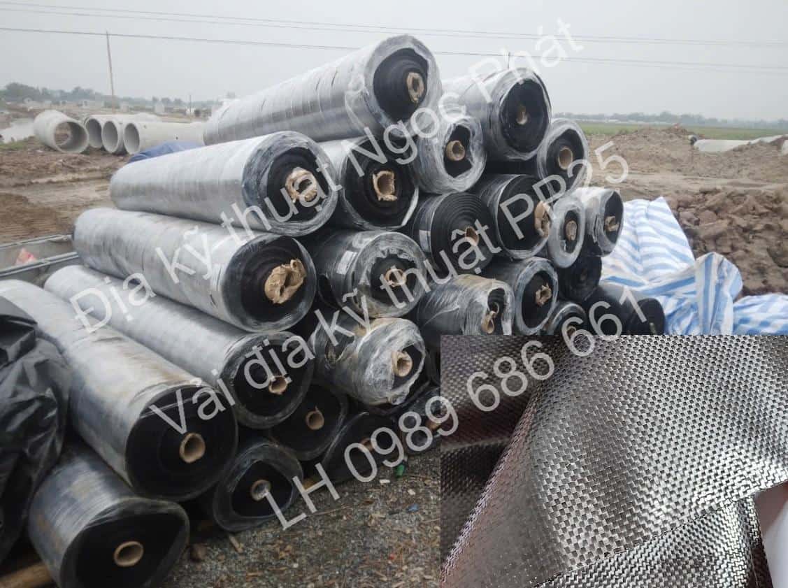 Vải địa kỹ thuật dệt PP25 lực kéo 25kN/m độ giãn dài thấp