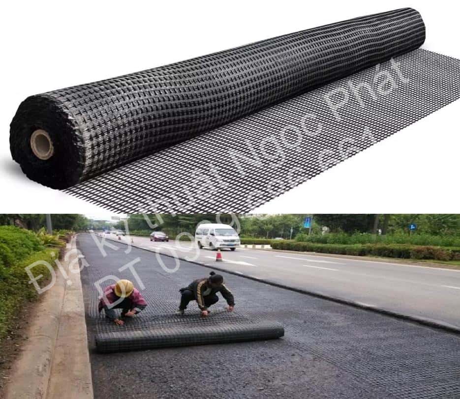 Lưới cốt sợi thủy tinh 50kn/m dạng cuộn sử dụng gia cường mặt đường