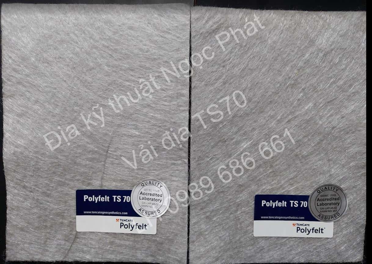 Vải địa kỹ thuật TS70 chính hãng xuất xứ Malaysia không dệt lực kéo 24kN/m